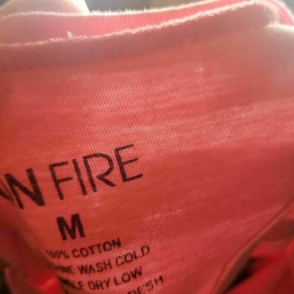 Onfire T-Shirt Pink Gray Color Block Love Long - Picture 12 of 12